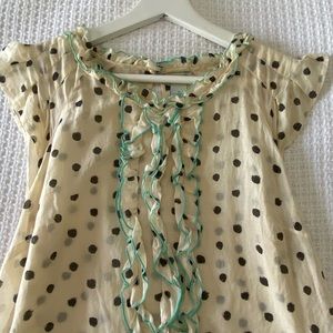 Odille size 10 cotton & silk polka dot blouse